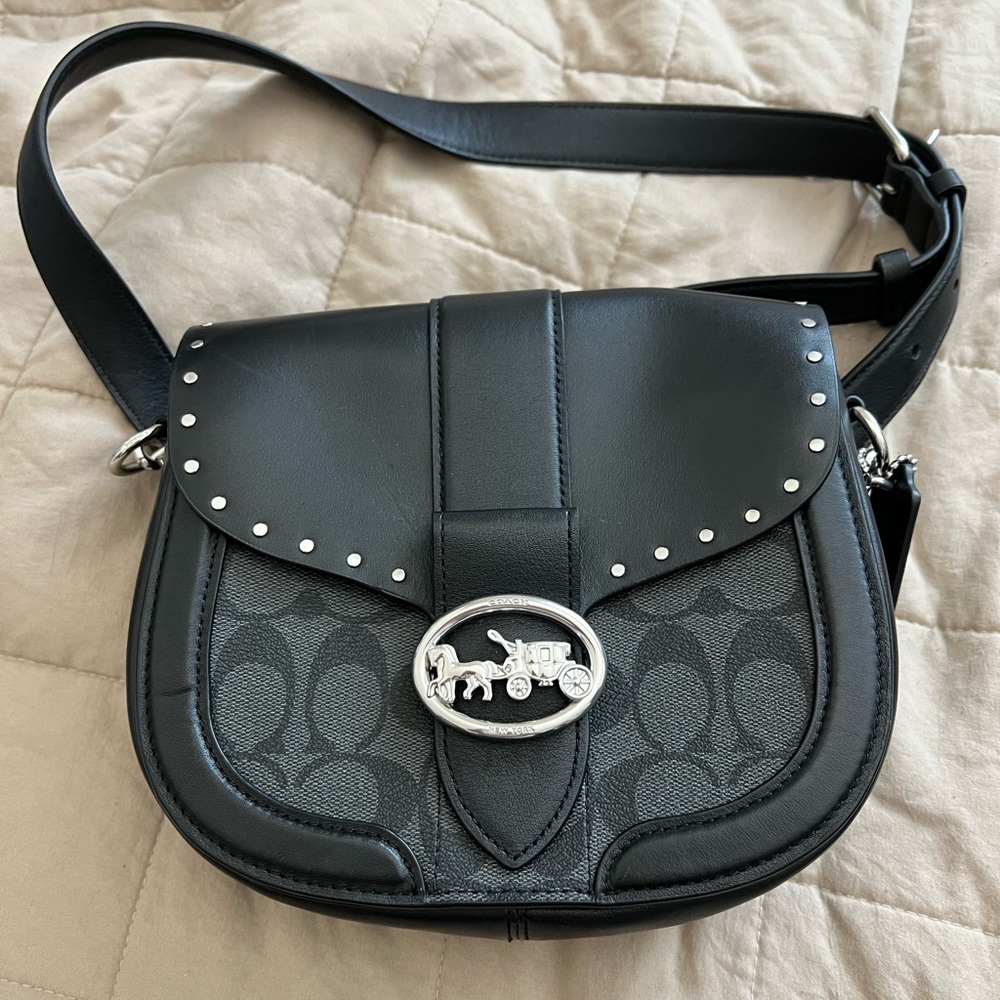 Coach Black Crossbody Bag with Silver Hardware